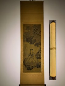 A Ding Yunpeng silk book "Statue of Shakyamuni"