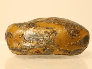 A late Qing Dynasty Shoushan stone landscape character story ornament