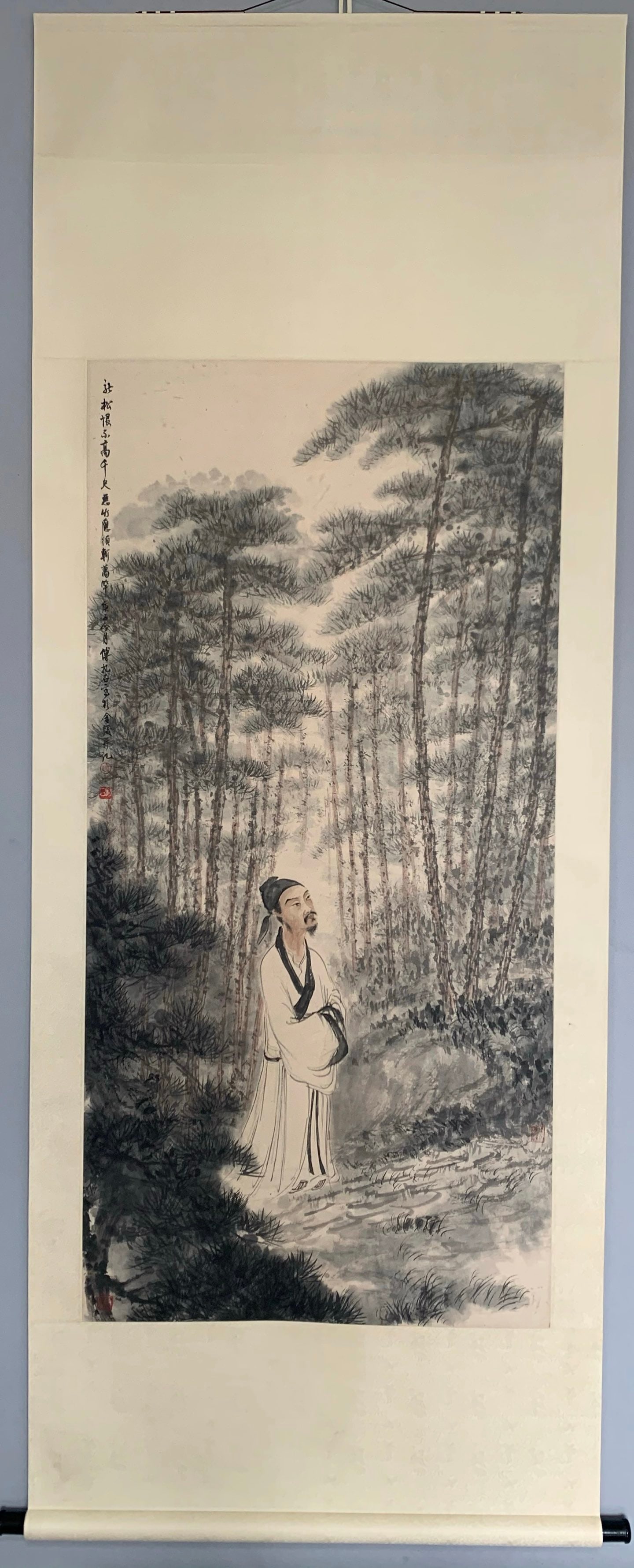 Fu Baoshi's landscape figure paintings: Fu Baoshi's landscape figure paintings SIZE: 136×68cm (The Dimensions Of All Batches Are Manually Measured.If You Need More Detailed Information, Please Contact Our Customer Service Before Bidding.)