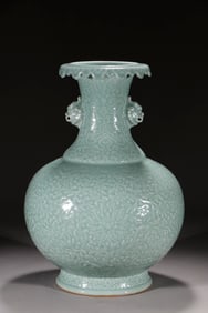 A Qing Qianlong pink celadon entwined flower amphora
