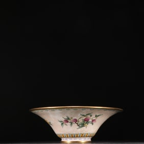 A Qing copper tire painting enamel three more bowls