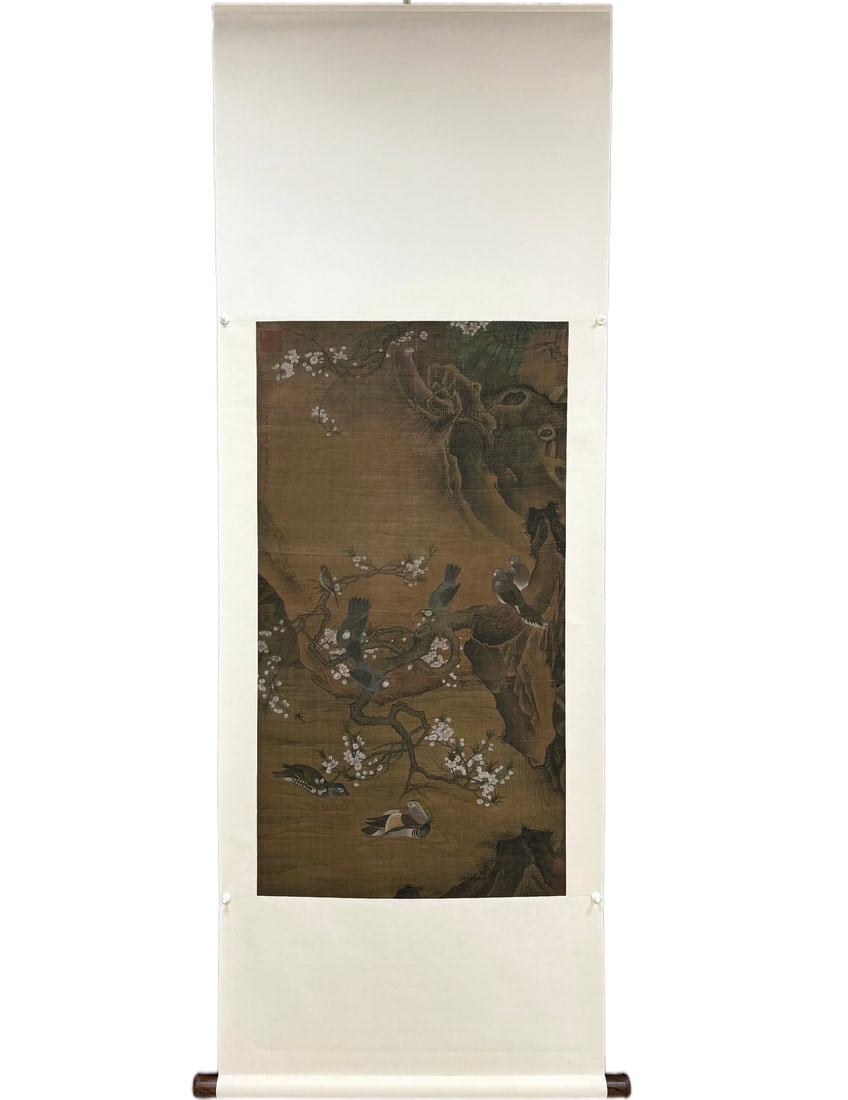 A painting by Wang Yuan (Yuan Dynasty).: Painting by Wang Yuan (Yuan Dynasty). SIZE: 129×69cm (The Dimensions Of All Batches Are Manually Measured.If You Need More Detailed Information, Please Contact Our Customer Service Before Bidding.)