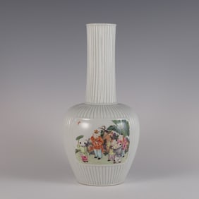 A pastel window baby play picture made in the Qing Yongzheng year