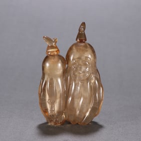 A clear tea crystal double bergamot snuff bottle