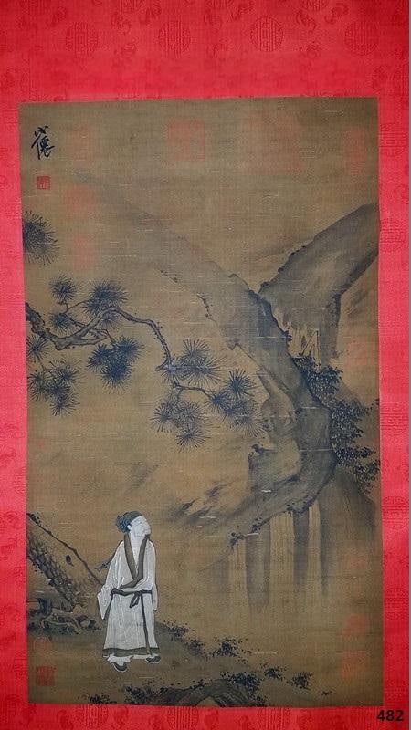 Xiaoxian Wu Wei's pine shade H: Shitu: Xiaoxian Wu Wei's pine shade H: Shitu SIZE: Painting core:65cm x38cm (The Dimensions Of All Batches Are Manually Measured.If You Need More Detailed Information, Please Contact Our Customer Service Bef