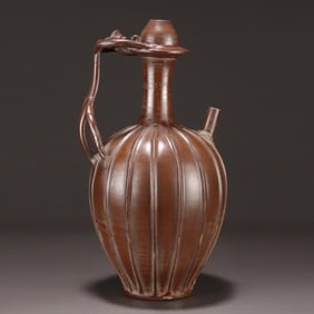 A Song Ding kiln purple gold glaze line holding pot