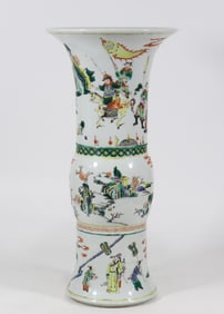 A flower cup of colorful character stories in the Kangxi era of the Qing Dynasty