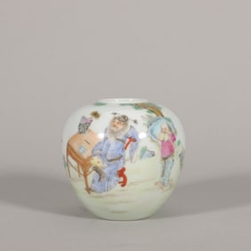 A Qing Qianlong pastel heavenly official blessing water bowl