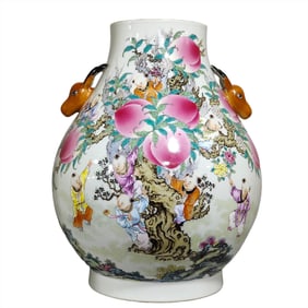 A Qing Dynasty Qianlong Nine Sons Pan Tao Lu Tou