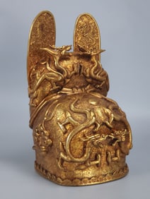 A copper-gilt crown of the Qing Dynasty