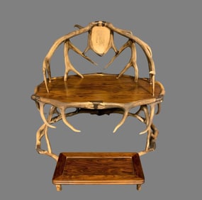 A Huanghuali antler chair from the Qing Dynasty