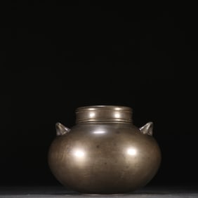 A tin double-ear tea jar