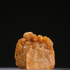 A Jieqi model Tian Huang stone dragon and phoenix button seal