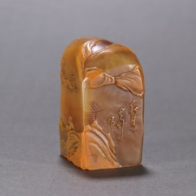 A Xu Sangeng Shoushan stone landscape character seal