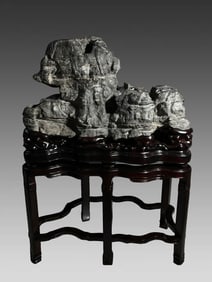 A Lingbi stone hall mountain-shaped study ornament