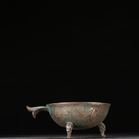 A Tang silver-gilt three-legged cup