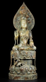 A jade carved Buddha statue of the Tang Dynasty