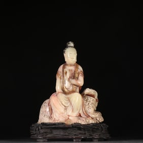A piece of Shoushan stone Manjushri Bodhisattva