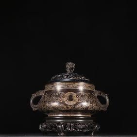A stone old man bronze tire pinching silver silk dragon pattern aromatherapy stove