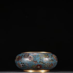 A piece of Qing copper gilt cloisonné enamel floral pattern furnace