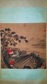 Qiu Ying's pine shade Dongpo gathering friends