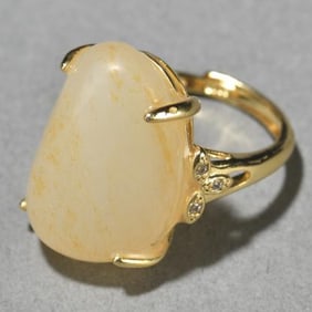 A Hetian jade seed material rough ring
