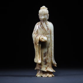 A jade carving of the Ming Dynasty in the Qing Dynasty is a Taoist holy product