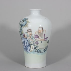 A Qing Yongzheng pastel Zhongli drunken plum bottle