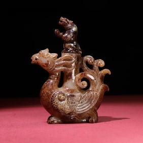 A jade phoenix bird vase from the Han Dynasty