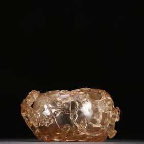 A Qing Dynasty crystal plum pattern water bowl