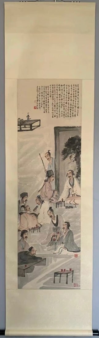 Fu Baoshi's Jin Xian picture: Fu Baoshi's Jin Xian picture SIZE: 42×140cm (The Dimensions Of All Batches Are Manually Measured.If You Need More Detailed Information, Please Contact Our Customer Service Before Bidding.)