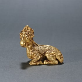 A piece of Qing copper gilt four is not like a town ruler