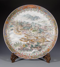 A piece of Qing Qianlong Kowloon Jindi Qingming Shanghe Map Large Market