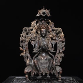 A bronze gold Tibetan Maitreya statue