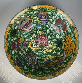 A cloisonné Buddhist Eight Treasure River Sea Rui Beast Picture Super Large Bowl