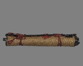 A piece of Qianlong period bionic bamboo mat paperweight