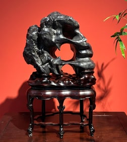 A Taihu Lake stone study ornament