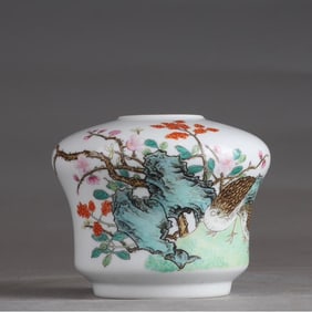 A piece of Qing Yongzheng enamel color living and working in peace and contentment, poetry and