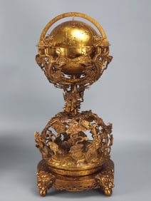 A copper-gilt celestial globe of the Qing Dynasty