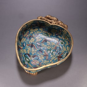 A gilt cloisonné enamel color Fushou pattern longevity peach wash