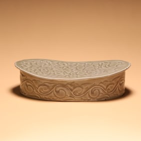 A Song celadon carved flower pillow