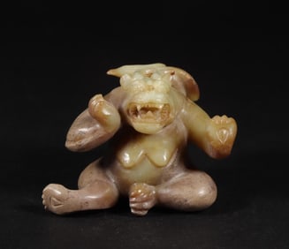 A jade beast ornament of the Han Dynasty