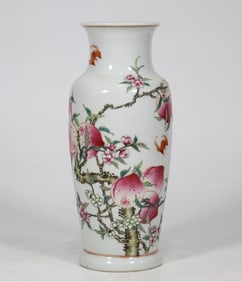 A pastel nine peaches and five bat bottles made by Qing Dao Lightyear