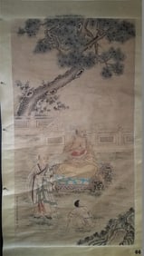 Wu Bin's pine shade Arhat picture