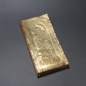 A piece of silver gilt Buddha said the Great Sage Sutra
