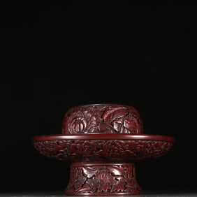A clear red floral pattern holder