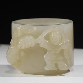 A piece of Qing Dynasty bangs play golden toad finger literati elegant appreciation