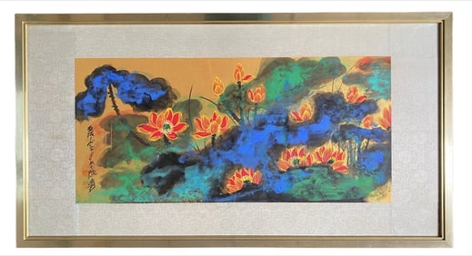 A picture of Zhang Daqian's splashed lotus flowers