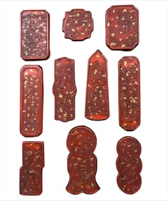 A piece of ten views of the imperial West Lake, sprinkled with gold cinnabar ink, a full set of ink
