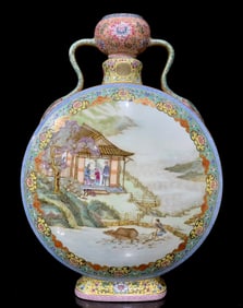 A piece of Qianlong year anchovy grass entwined lotus pattern Ruyi Fushou back pattern farmhouse